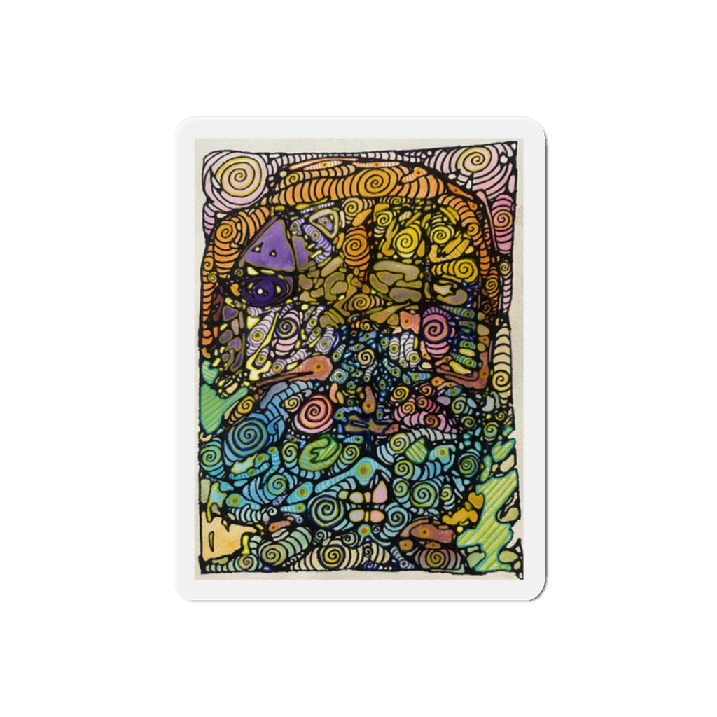 Realms Die-Cut Magnet — Colorful Abstract Art Refrigerator Sticker
