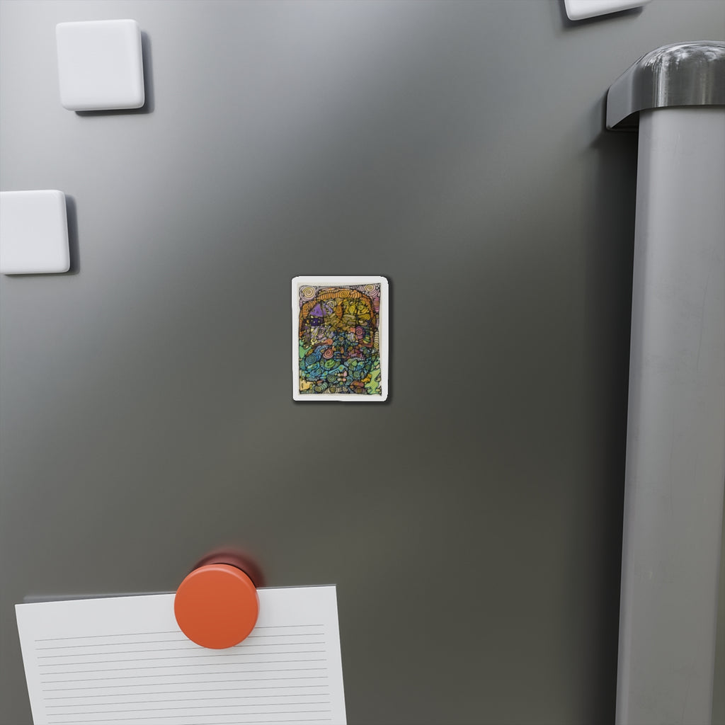 Realms Die-Cut Magnet — Colorful Abstract Art Refrigerator Sticker