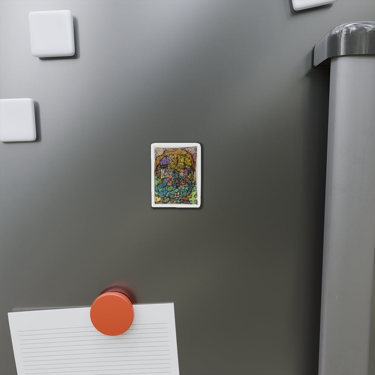 Realms Die-Cut Magnet — Colorful Abstract Art Refrigerator Sticker